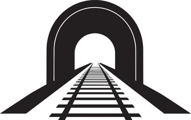 Tunnel Silhouette Vector Format – Black Underground Passage Illustration