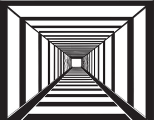 Tunnel Silhouette Vector Format &ndash; Black Underground Passage Illustration