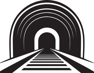 Tunnel Silhouette Vector Format &ndash; Black Underground Passage Illustration