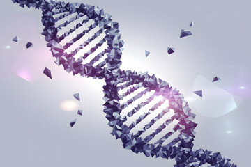 Abstract DNA Double Helix Composed of Polygons