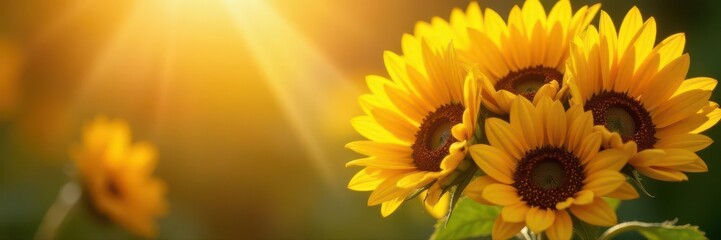 Sun-drenched sunflowers arranged in a bridal bouquet , event, detail