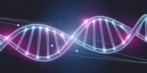 3D DNA double helix showcasing scientific innovation.