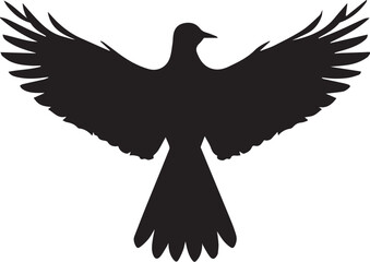 Flying Black Bird Vector – Minimalist Wildlife Art