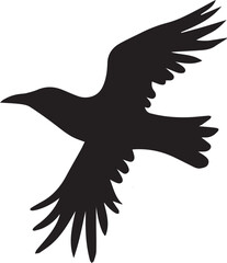 Flying Black Bird Vector – Minimalist Wildlife Art