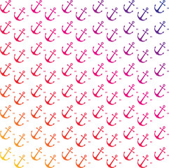 Vector seamless geometric pattern with anchors and polka dot. Nautical background