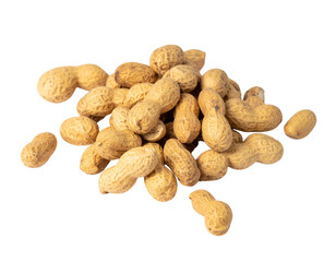 Raw peanuts in shell isolated on transparent background