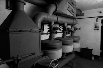 Large Industrial Air Filtration System with Valves - monochrome