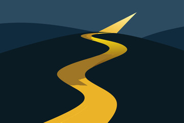 Slow Moving River Lit by Golden Beams Through Fog