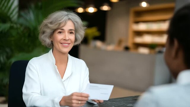 Pharmacist Explaining Side Effects in Consultation Room