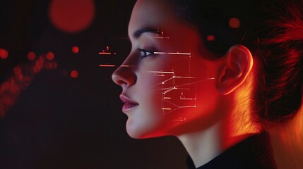Futuristic Woman with Tech Overlay