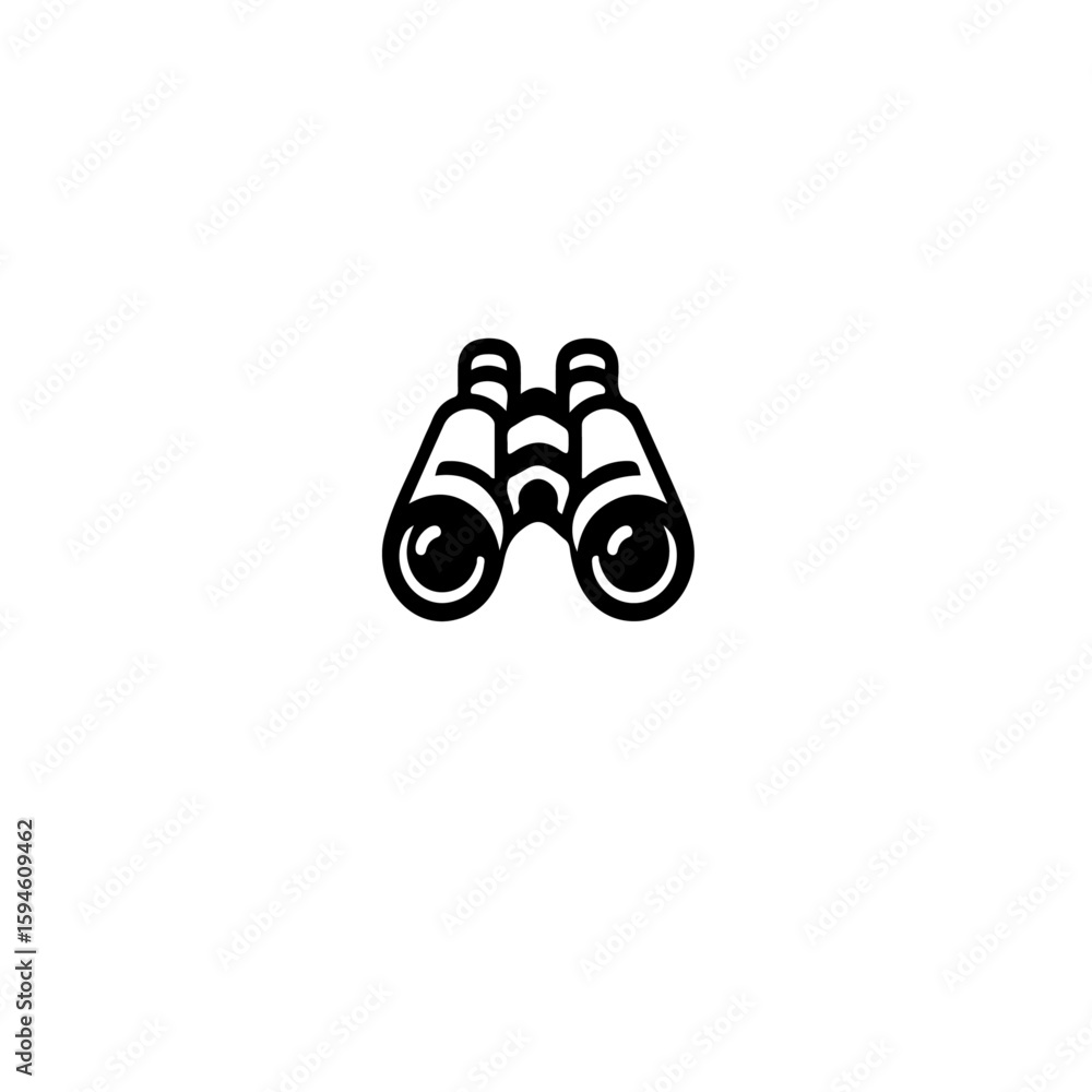 Poster a simple line drawing of binoculars isolated on a white background view