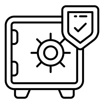 A solid design icon of safe box