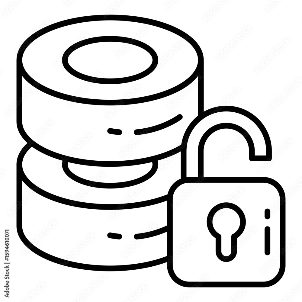 Wall mural a trendy design icon of secure database