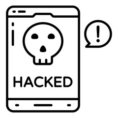 Creative design icon of mobile hacked