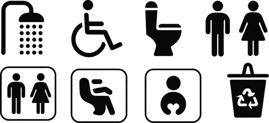 Vector art of restroom and facility icons