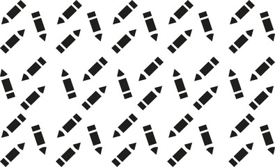 Seamless pattern with thin line cartoon pencil. Vector illustration.