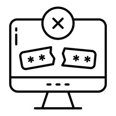 Perfect design icon of wrong password