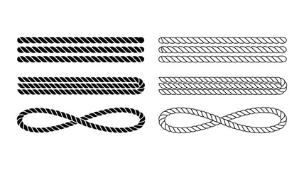 Vector art of collection of rope patterns and infinity symbol