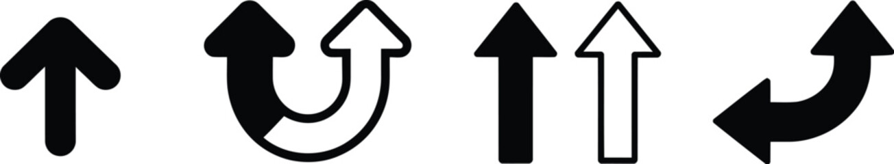 set of black and white arrows