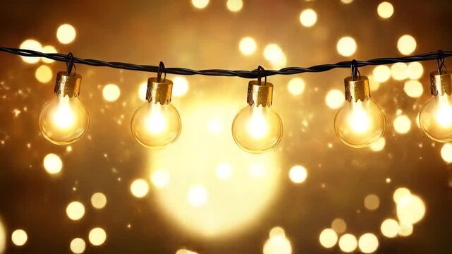 Warm gold string lights
