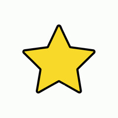 Modern geometric and bold star clean vector design perfect for rating systems, user interfaces, awards, or achievement badges. Isolated on white background, high contrast and scalable for digital and 