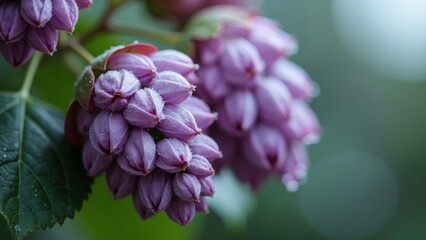 A cluster of light purple string shaped flowers