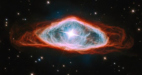 Cosmic eye nebula, glowing gas clouds