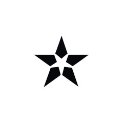 Modern geometric and bold star clean vector design perfect for rating systems, user interfaces, awards, or achievement badges. Isolated on white background, high contrast and scalable for digital and 