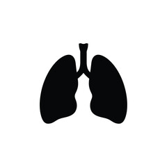 Vector art of black lungs icon representing the respiratory system