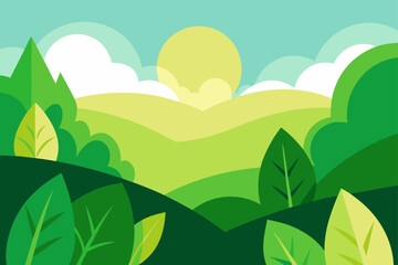 Obraz premium foliage covered hills in sunlight