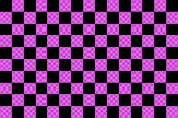 Black pink background with checker board and stars pattern. Geometric square and stars texture in vintage y2k style. Psychedelic poster frame bundle. Black pink background, wallpaper