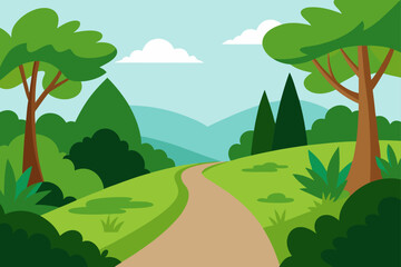 Fototapeta premium nature path covered in greenery