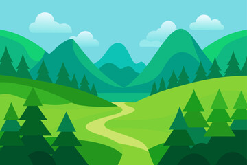 valley full of green trees