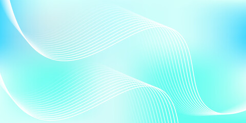 Abstract blue gradient background with shining lines waves. Minimalist background for banner, poster, cover, brochure, flyer, website