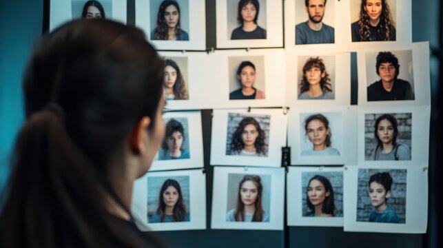 Reviewing Headshots for Actor Casting by Talent Agent in Studio