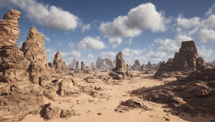 Desert landscape with sandstone formations