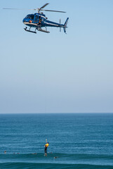 Helicopter rescue exercise on Messanges beach and its signal station