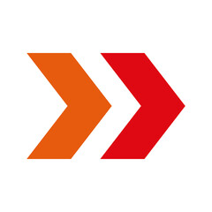 Fototapeta premium Red arrow sign icon vector illustration: a dynamic symbol of direction, success, and power