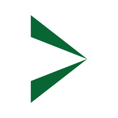 Abstract Green Arrow Shapes On Black Background Minimalist Geometric Design