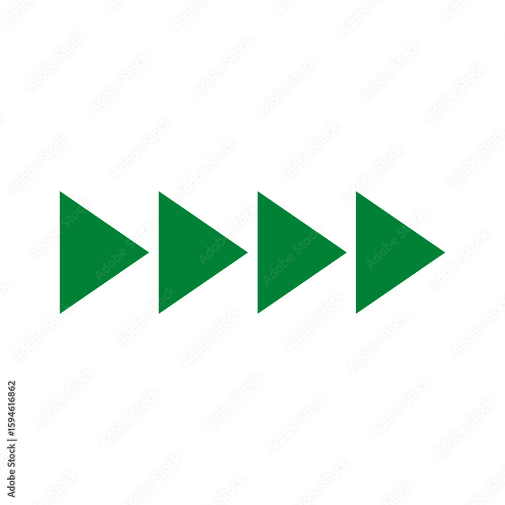 Poster green arrow set vector icon for business direction and web design