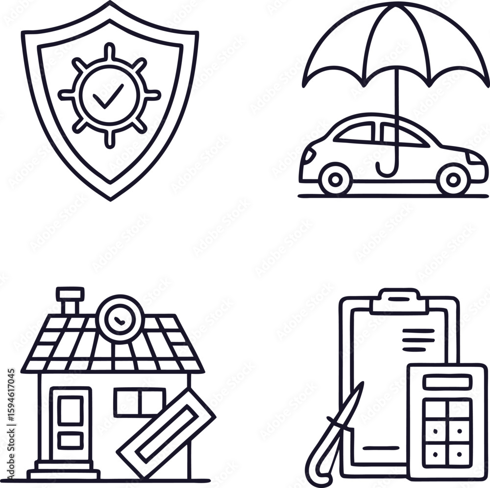 Poster collection of diverse vector icons and symbols for business and web design
