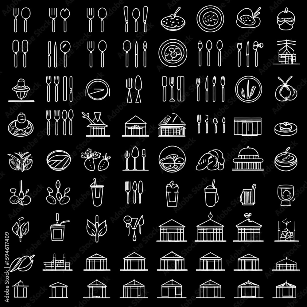 Poster hand drawn alphabet icon set for web and design use