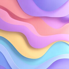 Abstract layered wavy shapes in pastel colors