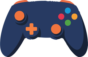 Video game controller vector illustration with joystick and buttons isolated on white background
