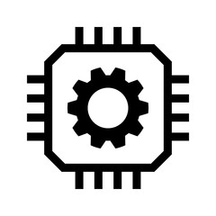 Computer chip icon. chip icon