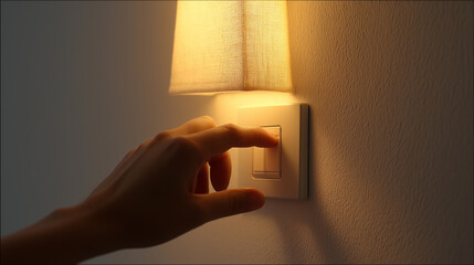 Hand Turning On a Light Switch
