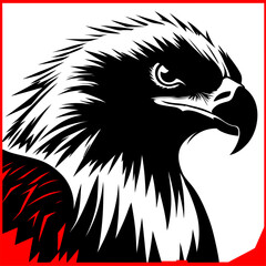 Silhouette of an eagle vector for graphic design