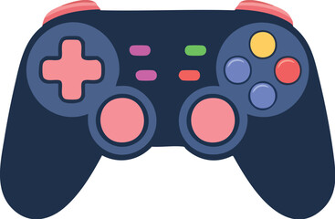 Video game controller vector illustration with joystick and buttons isolated on white background