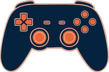 Video game controller vector illustration with joystick and buttons isolated on white background