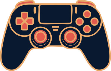 Video game controller vector illustration with joystick and buttons isolated on white background